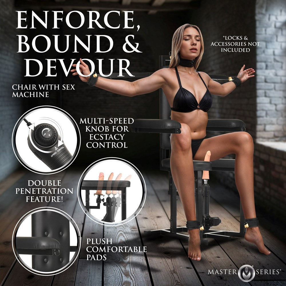 XR Brands Master Series Enforcer Chair with Sex Machine - Sex Machines