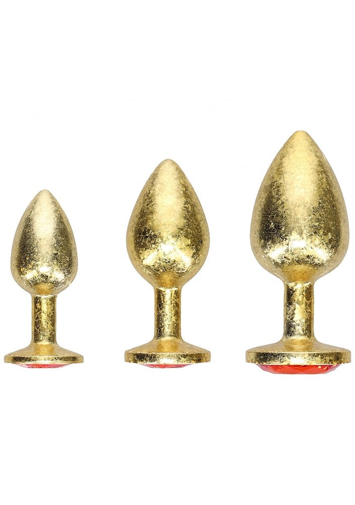 OUCH! Milan Collection Metallic Butt Plugs with Gem Bases - Butt Plugs