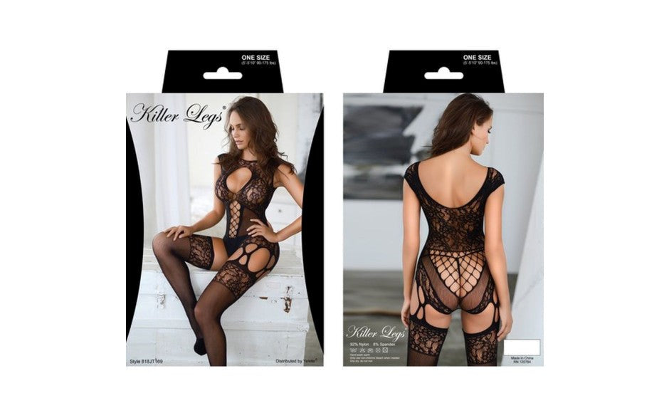 Killer Legs Racer Mesh Sexy Womens Bodysuit OS - Teddies and Bodysuits