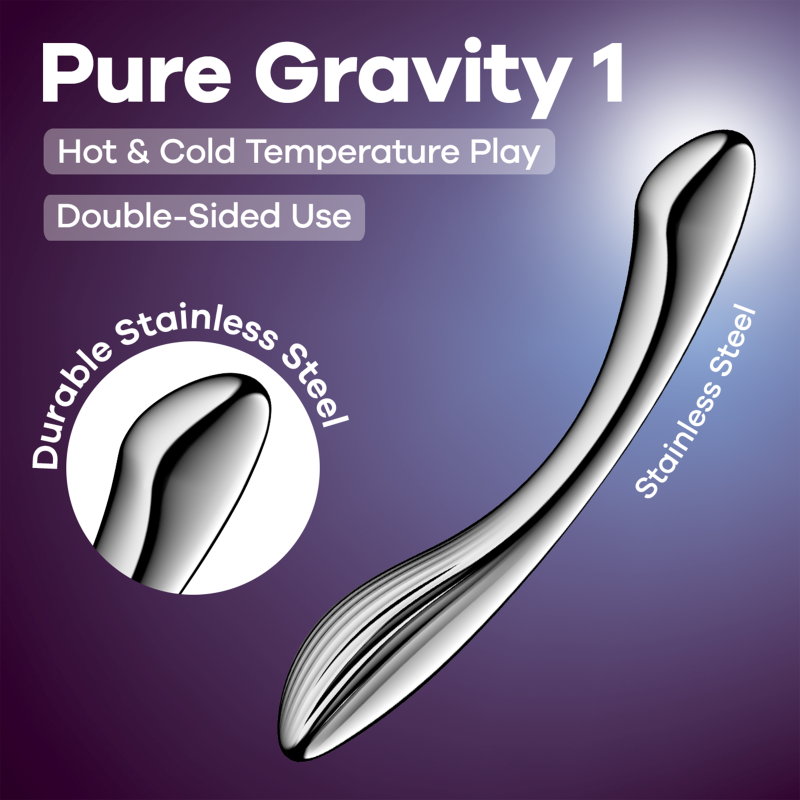 Satisfyer Pure Gravity 1 High Grade Metal Dildo - Steel Sex Toys