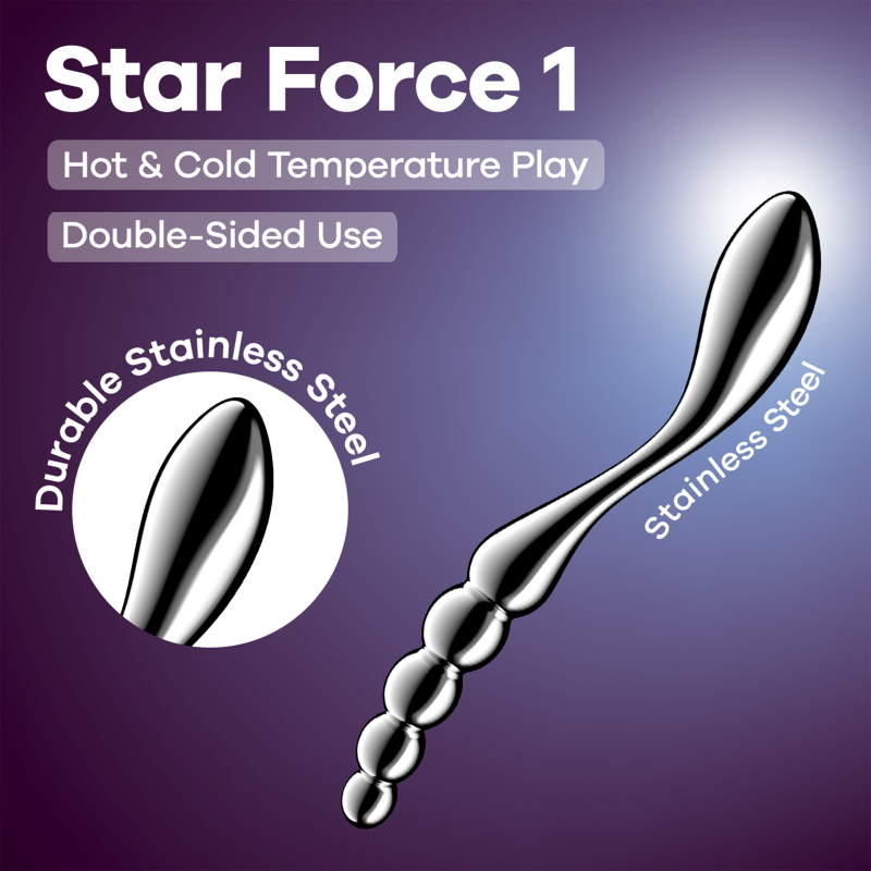 Satisfyer Star Force 1 Curved Metal Dildo - Steel Sex Toys