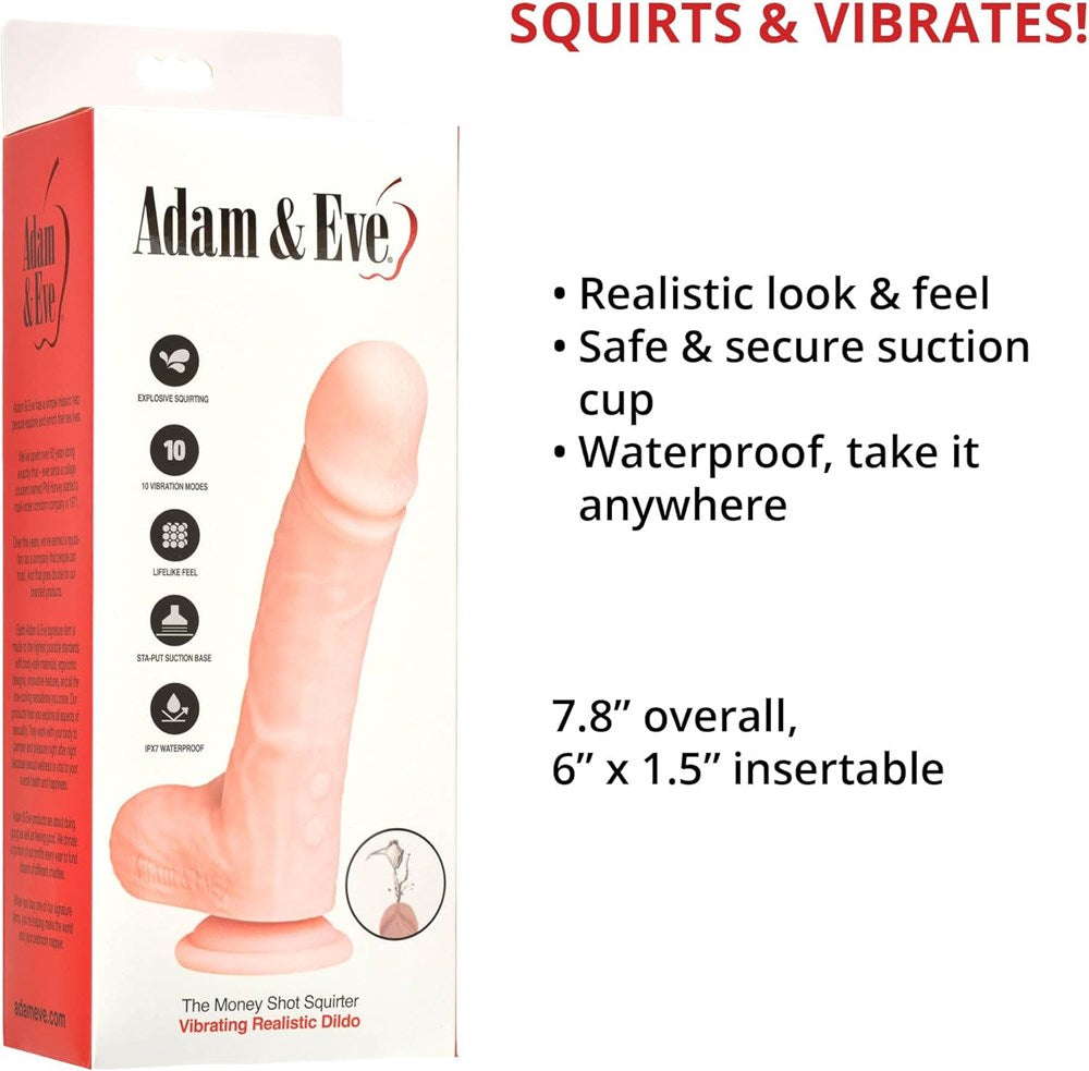 Adam & Eve THE MONEY SHOT SQUIRTER Realistic Dong - Realistic Dildos