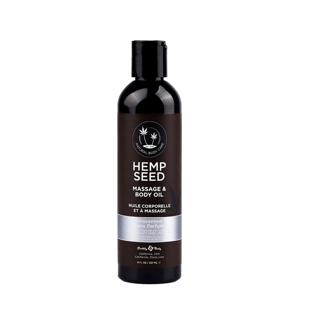 Earthly Body Scented Hemp Seed Massage and Body Oil 237 ml - Massage Oils and Lubricants