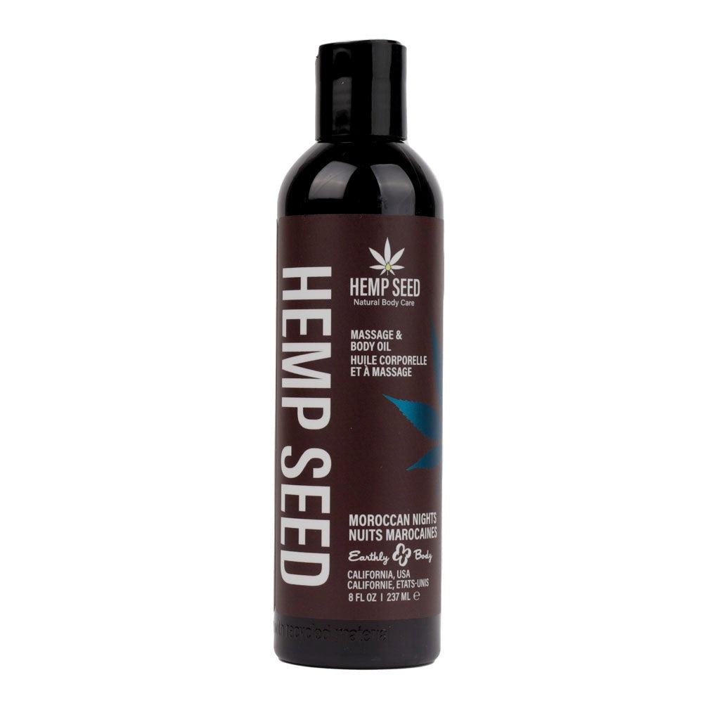 Earthly Body Scented Hemp Seed Massage and Body Oil 237 ml - Massage Oils and Lubricants