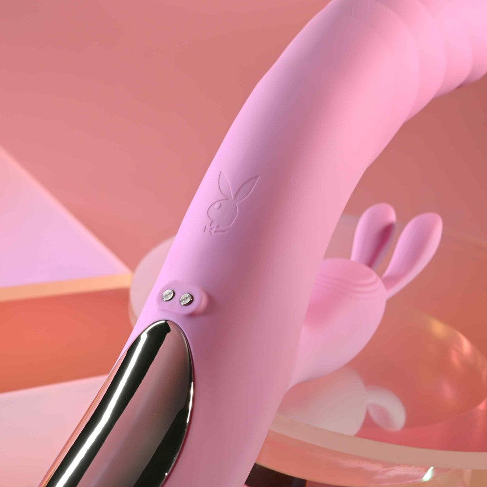 Playboy Pleasure RUB ME RIGHT Thrusting Rabbit Vibrator - Rabbit Vibrators