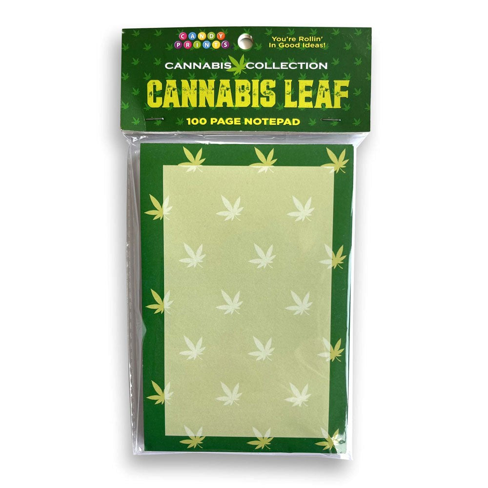 Little Genie Cannabis Leaf Novelty Notepad 100 Pages - Party Gifts and Novelties
