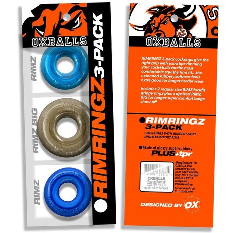 OxBalls RimRingz 3 Piece Multi Size Stretchy Cock Ring - Cock Ring Sets
