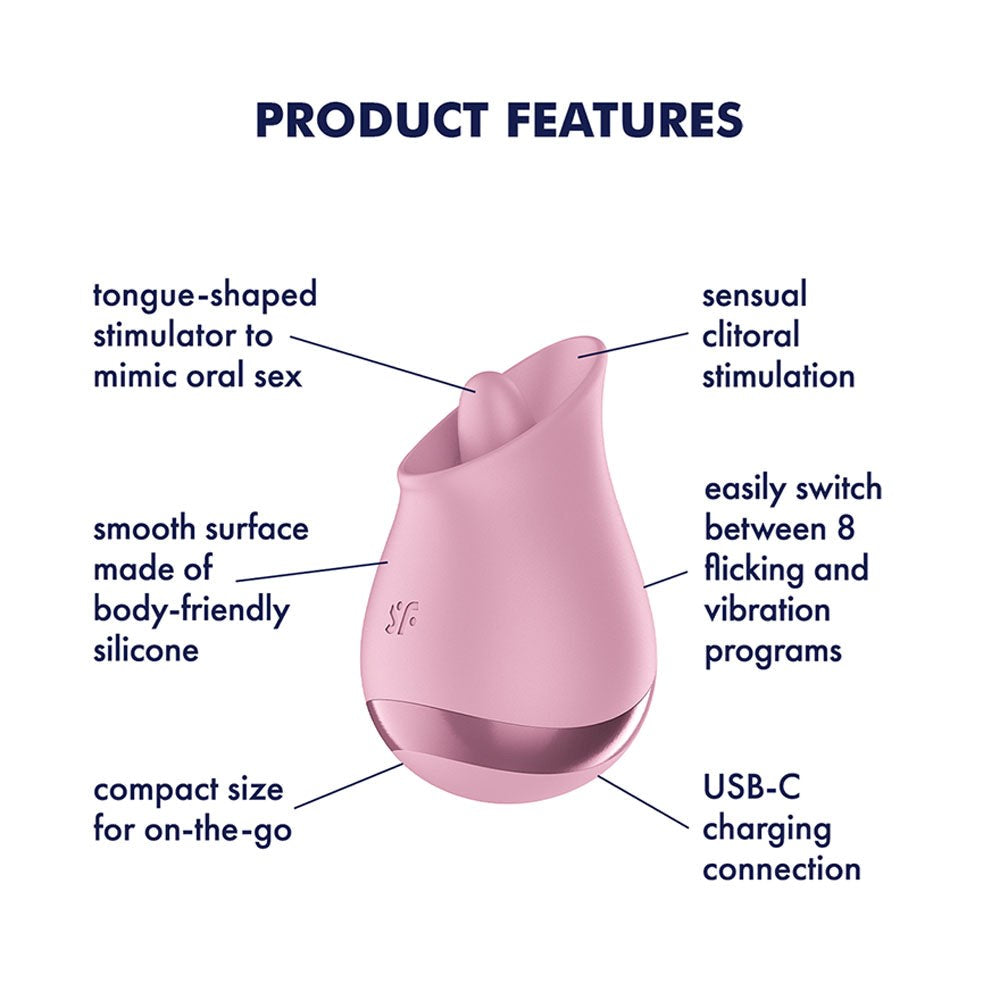 Satisfyer Tongue Player Rechargeable Clitoral Stimulator - Clit Ticklers and Pulsators