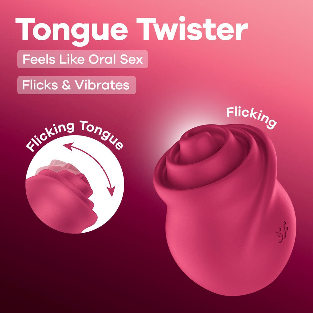 Satisfyer Tongue Twister USB Rechargeable Clit Stimulator - Clit Ticklers and Pulsators