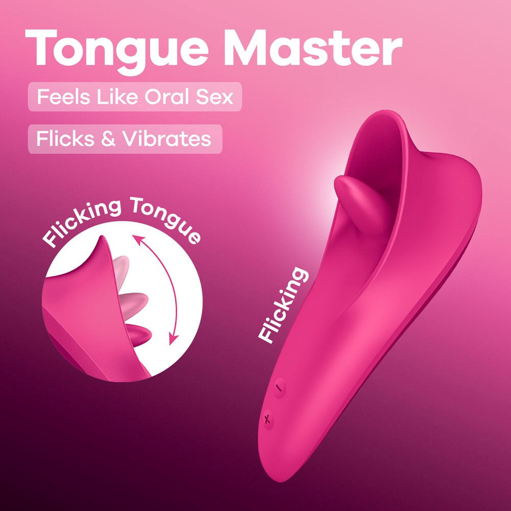 Satisfyer Tongue Master Flicking Clitoral Stimulator - Clit Ticklers and Pulsators