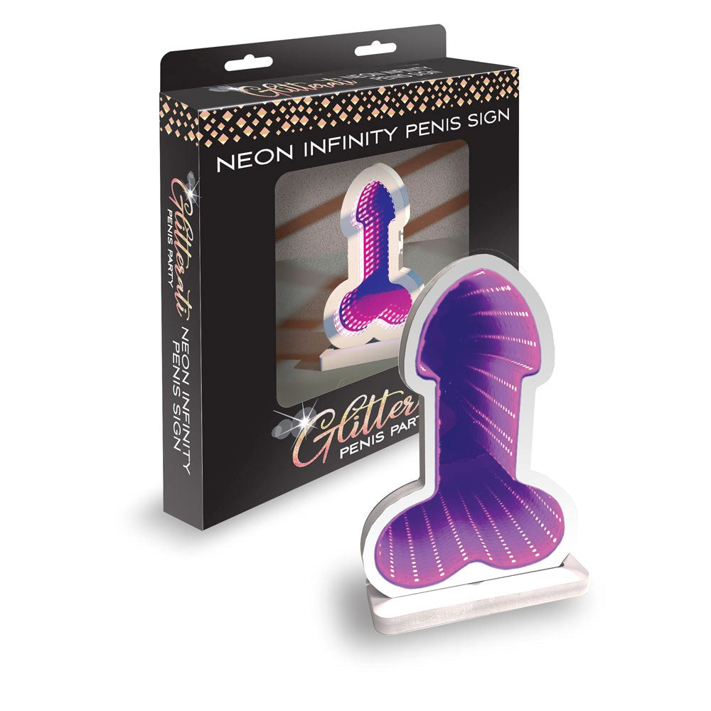Little Genie Glitterati Neon Infinity Penis Sign LED Light - Party Gifts and Novelties