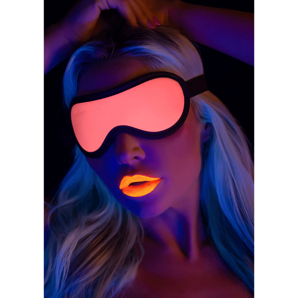 Scala Glow In The Dark Leather Blindfold - Masks And Blindfolds