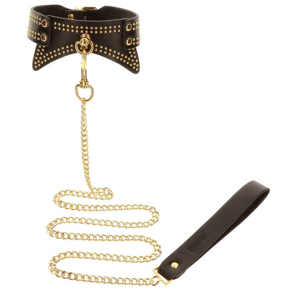 Scala Taboom Leather Studded Collar and Leash - Collars and Leads