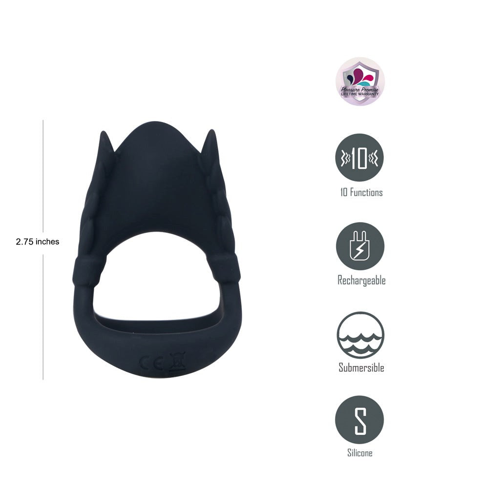 Maia ROCKY USB Rechargeable Vibrating Cock & Balls Ring - Vibrating Cock Rings
