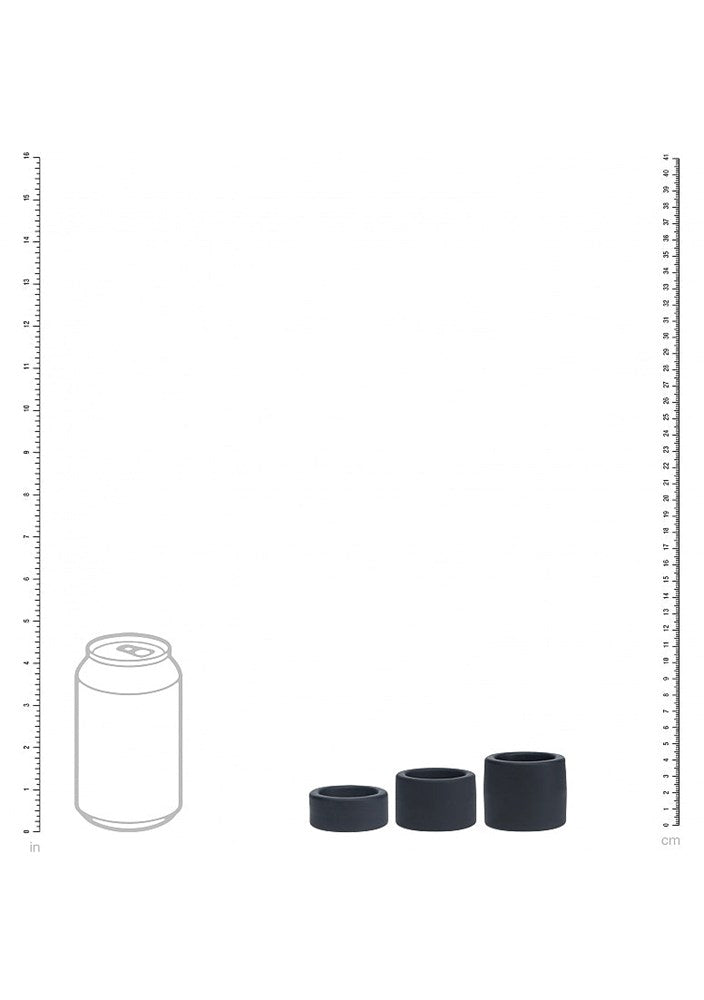 Shots LEVELZ Liquid Silicone Ball Strap Set of 3 Sizes - Cock Ring Sets