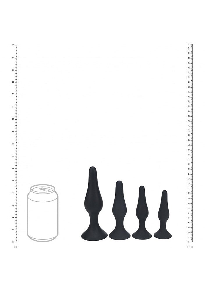 Shots LEVELZ Slim Silicone Anal Plug Kit of 4 Sizes - Butt Plugs