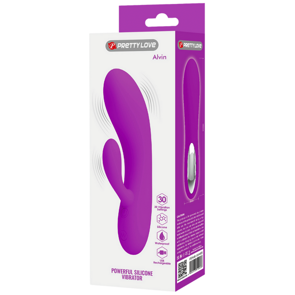 Pretty Love Alvin Rechargeable Silicone Rabbit Massager - Rabbit Vibrators