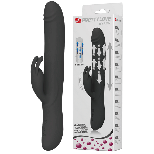 Pretty Love Byron Rechargeable Rolling Rabbit Vibrator - Rabbit Vibrators