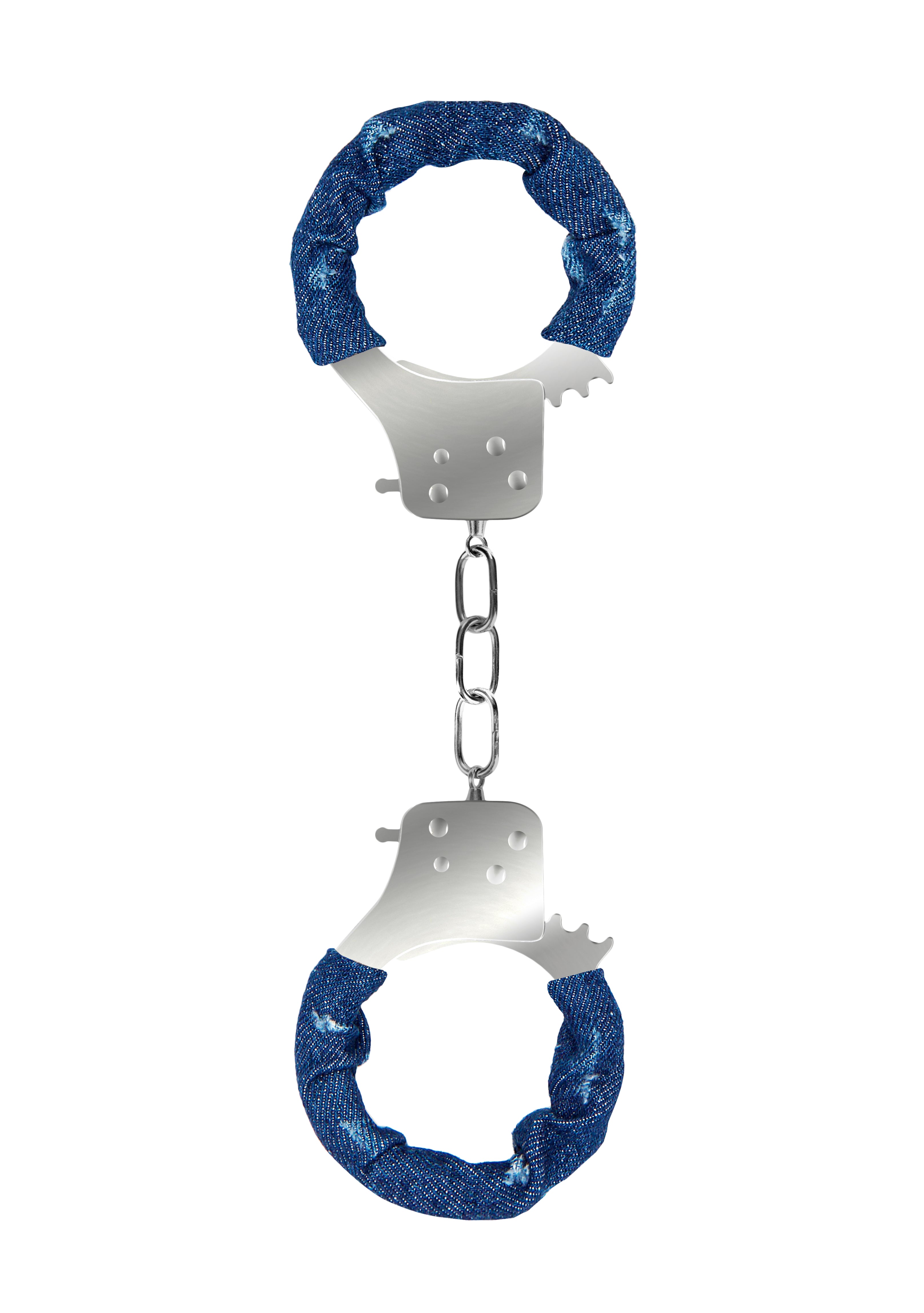 Shots Toys Roughend Denim Style Metal Handcuffs - Cuffs And Restraints