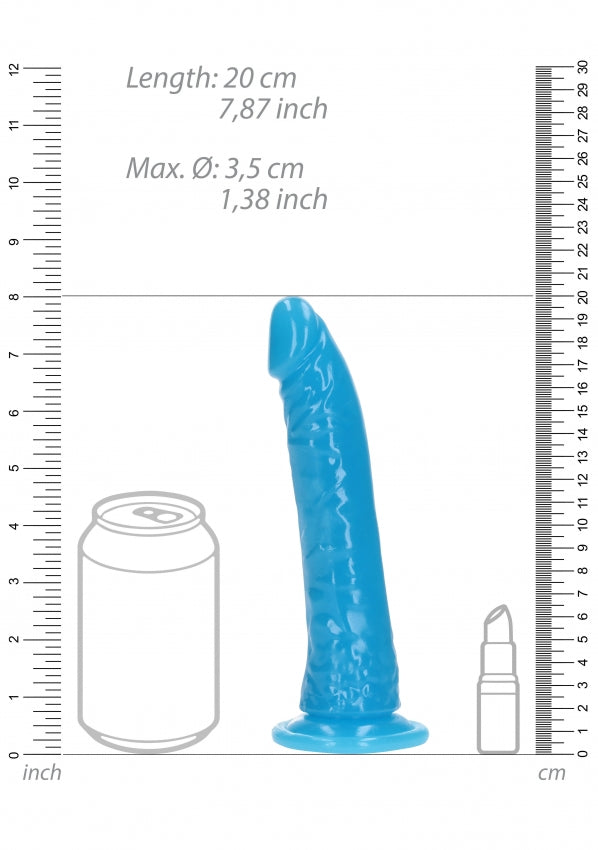 Shots Toys 7 Inch Slim Glow in the Dark Neon Dildo - Realistic Dildos
