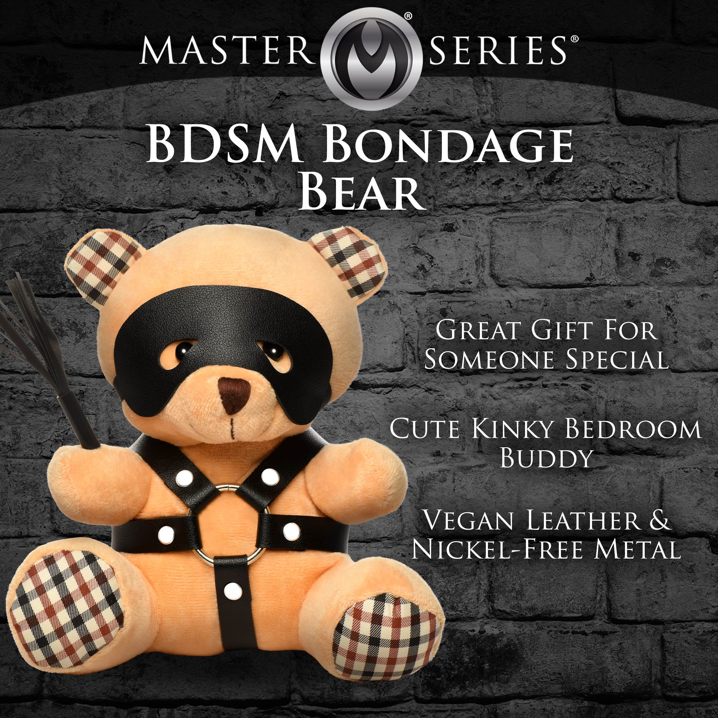XR Brands BDSM Play Kinky Teddy Bear Plushy - Party Gifts and Novelties