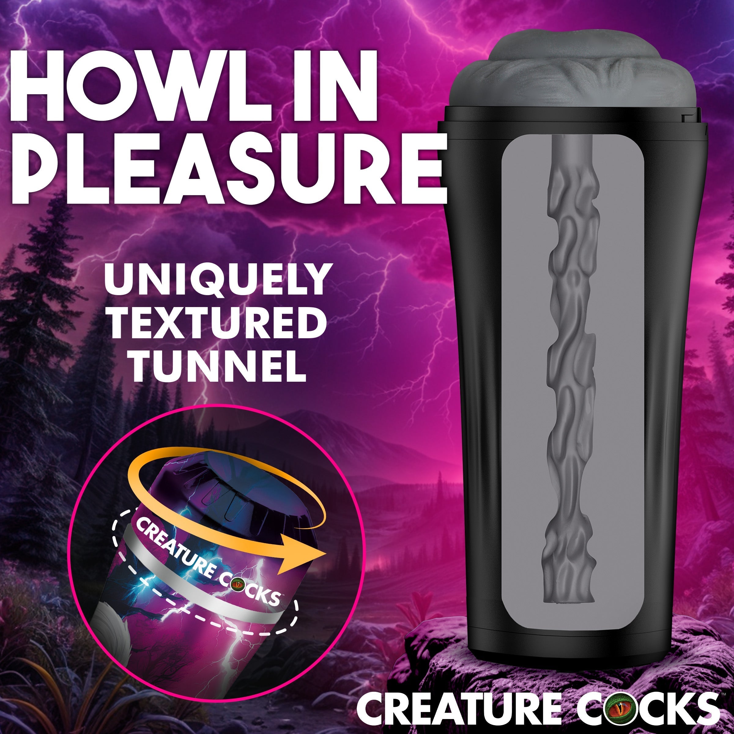 XR Brands Creature Cocks Wolf Realistic Ass Stroker - Masturbators and Strokers
