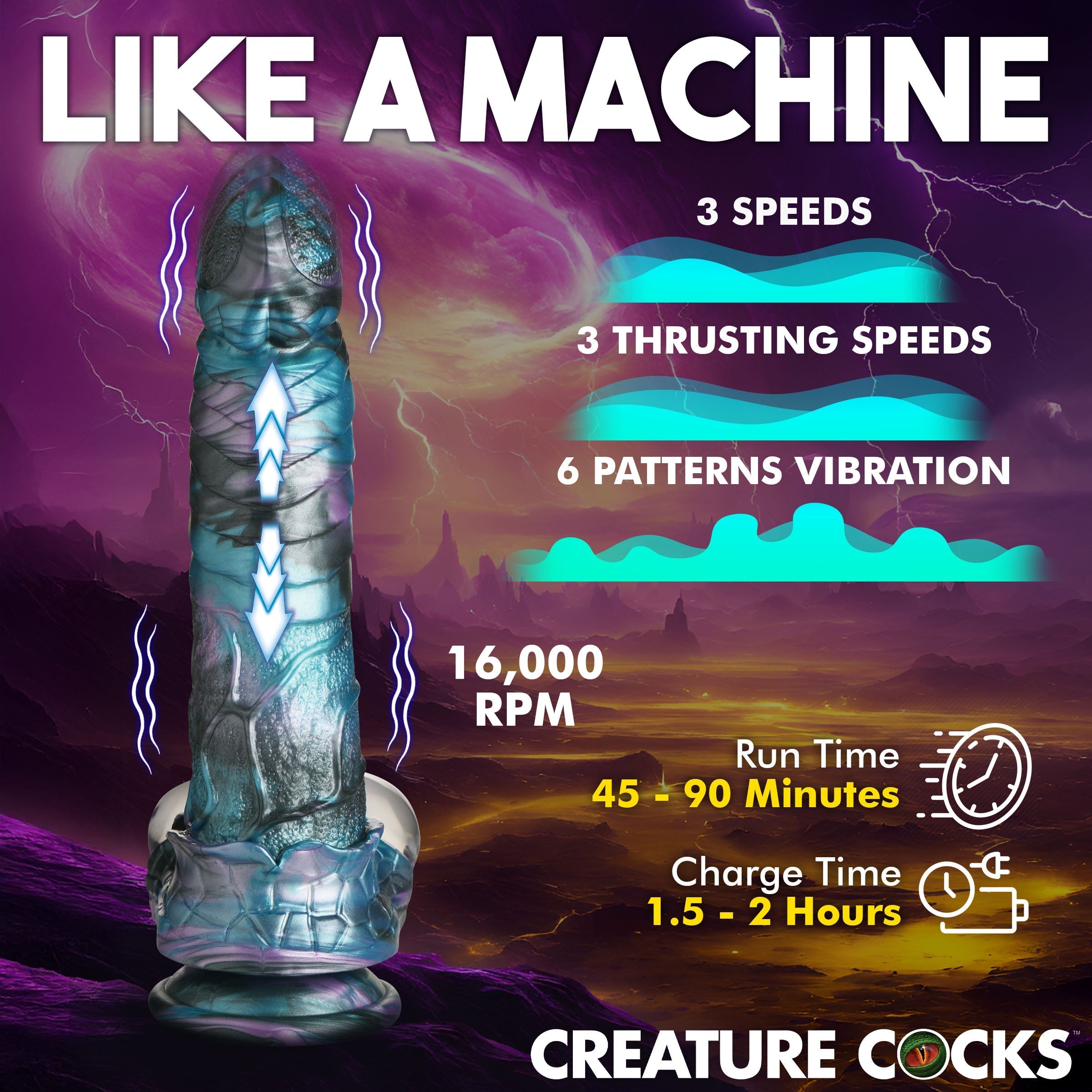 Creature Cocks Astro-Thrust Vibrating Silicone Dildo - Vibrating Dildos