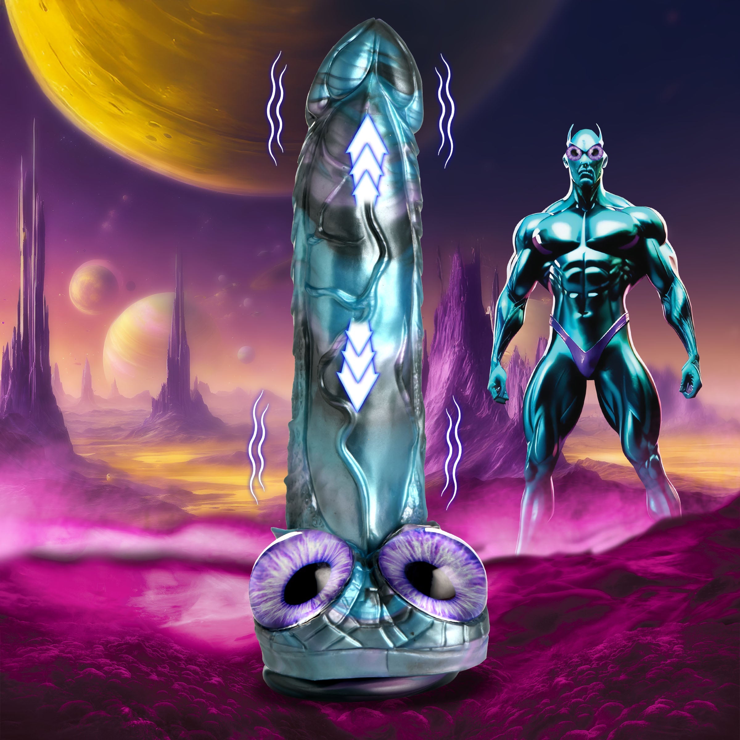 Creature Cocks Astro-Thrust Vibrating Silicone Dildo - Vibrating Dildos