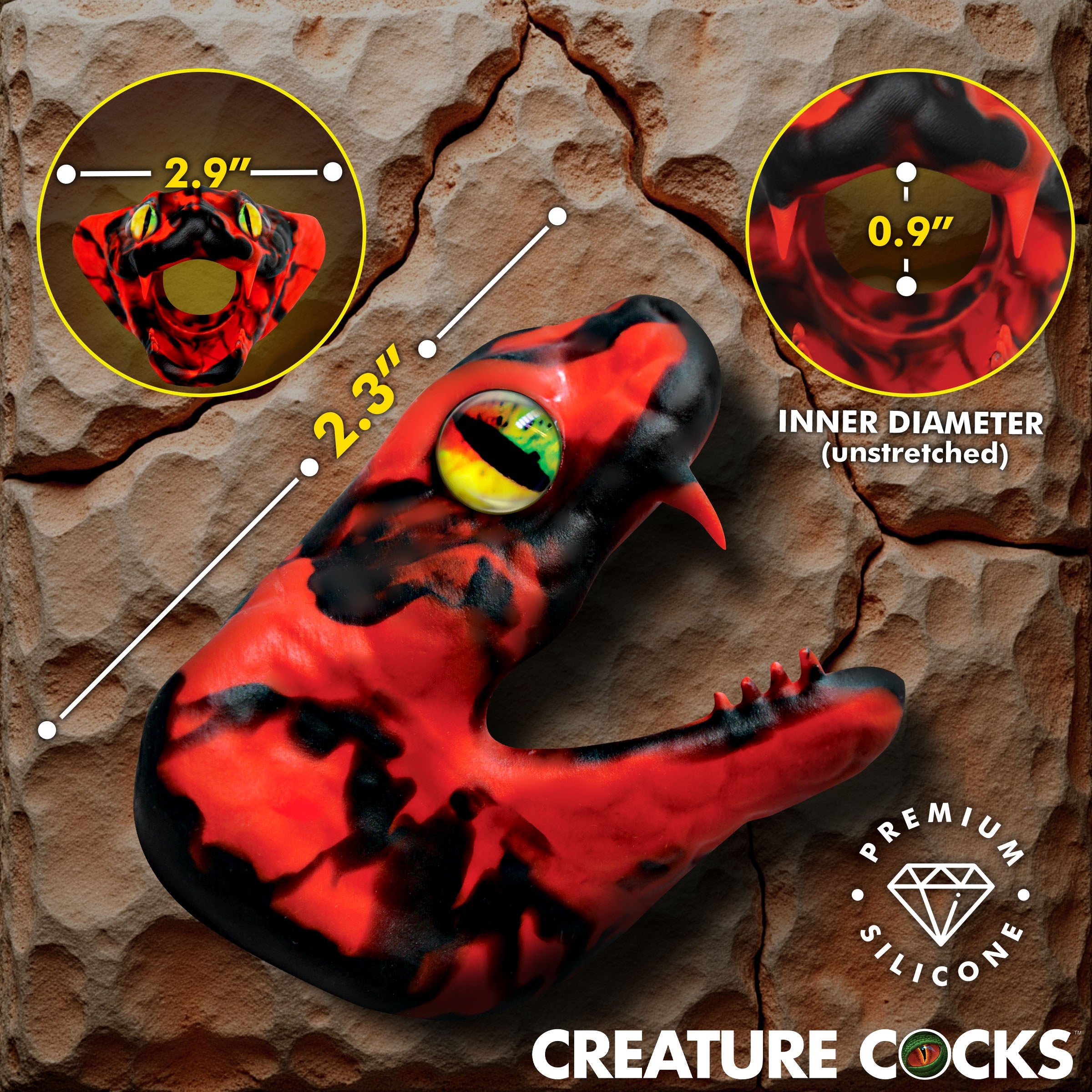XR Brands Creature Cocks Master Cobra Silicone Cock Ring - Stretchy Cock Rings