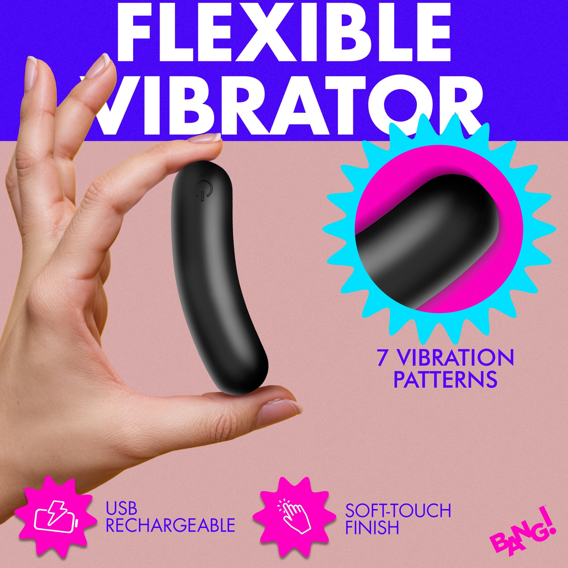 XR Brands BANG! Flexible Silicone Bullet Vibrator - Bullet Vibrators