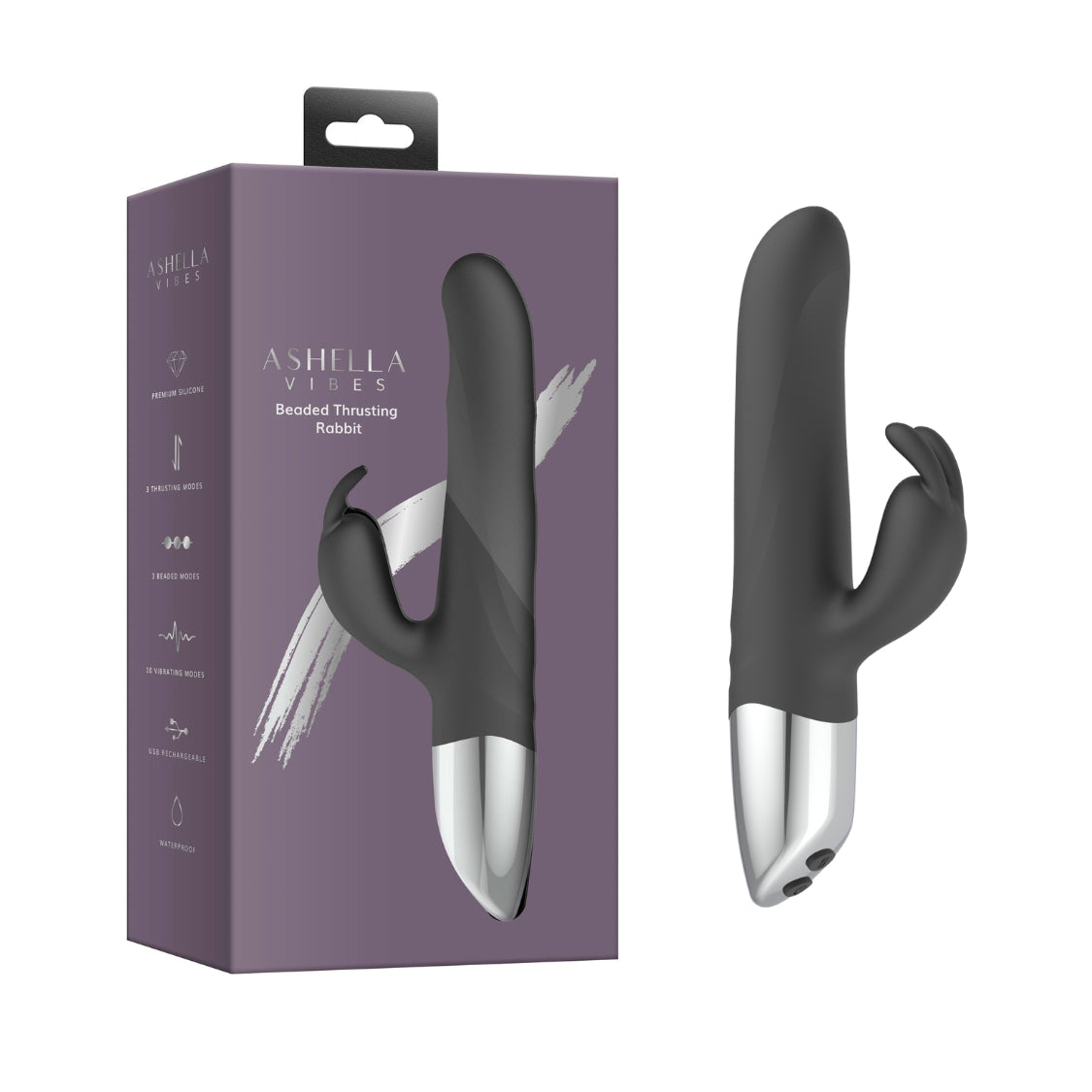 Ashella Vibes Beaded Thrusting Rabbit Massager - Rabbit Vibrators