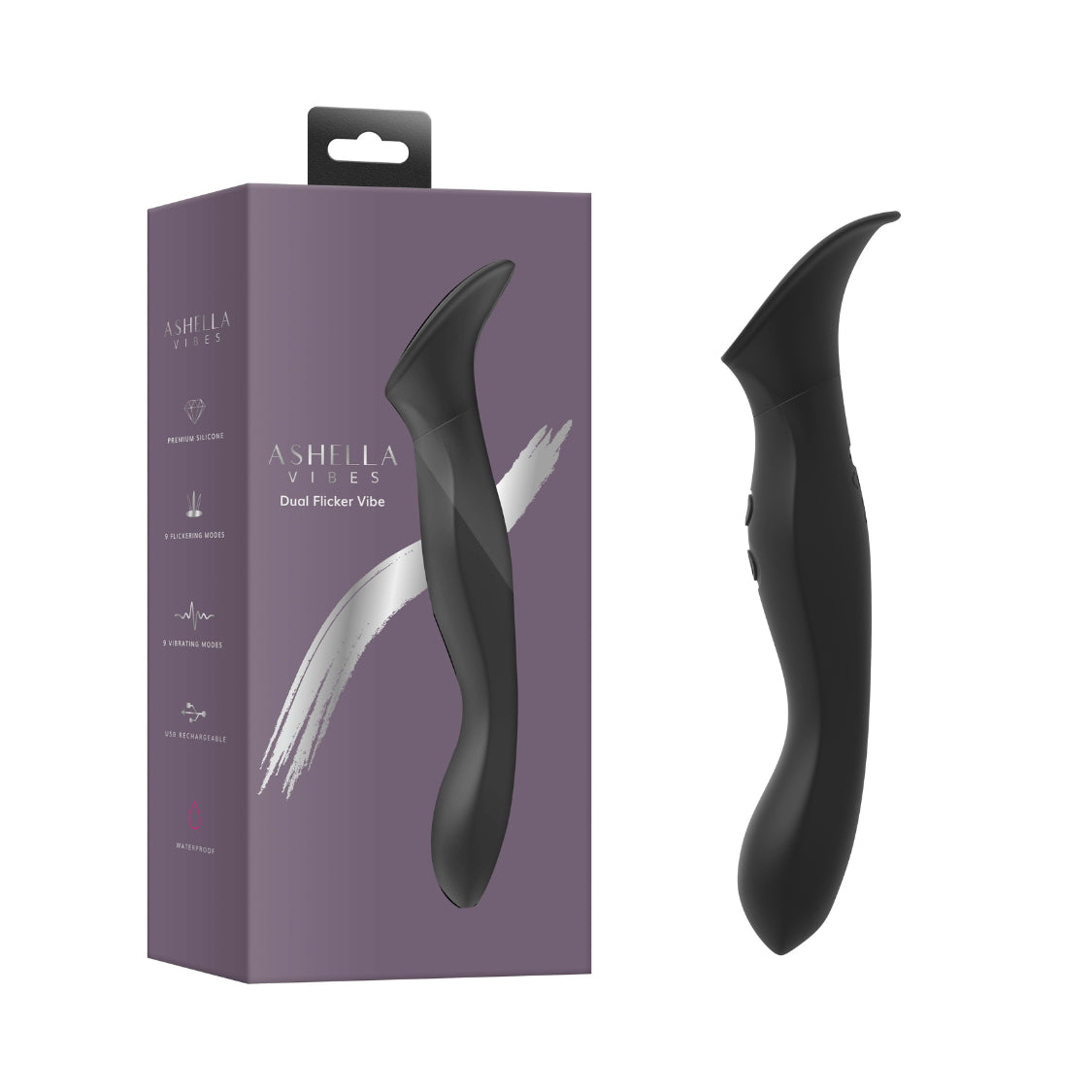 Ashella Vibes Dual Flicker Body Wand Massager - Body Wands