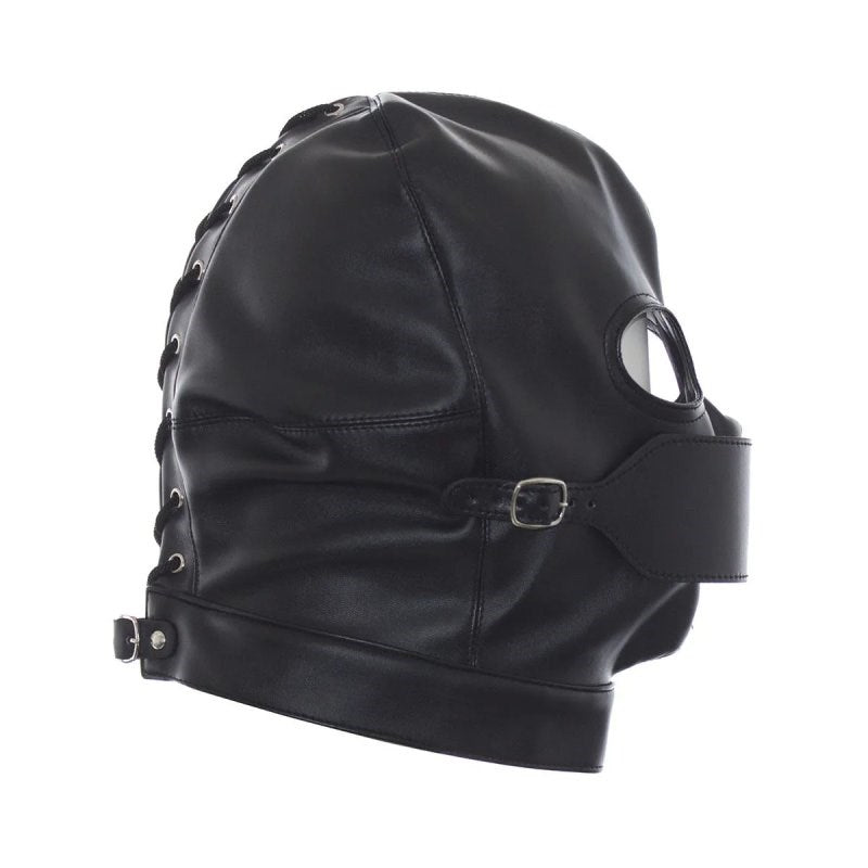 Leather Hood Full Mask Eyes & Mouth Detachable by BDStyle - Blindfolds And Masks