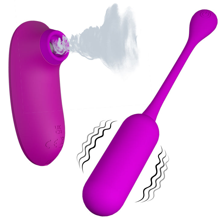 Baile Curupira Remote Control Sucking Silicone Egg Vibrator - Love Eggs and Kegel Exercisers