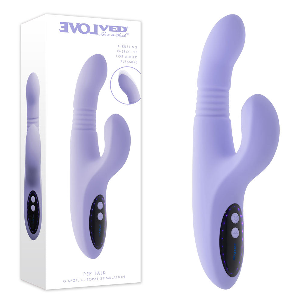 Evolved PEP TALK Thrusting Vibrator with Tapping Clit Stimulator - Rabbit Vibrators