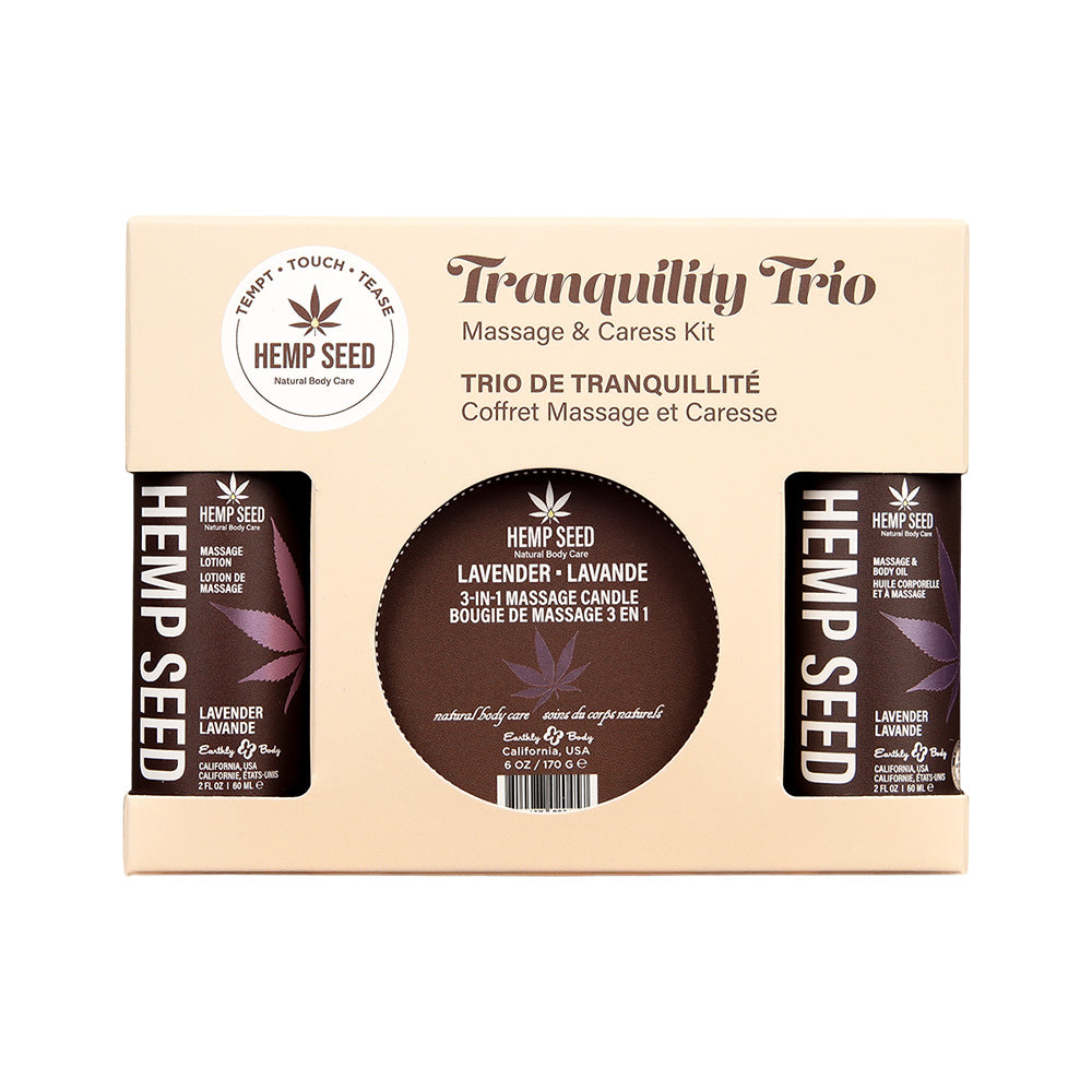 Hemp Seed Tranquility Trio Scented Massage & Caress Kit - Massage Oils and Lubricants