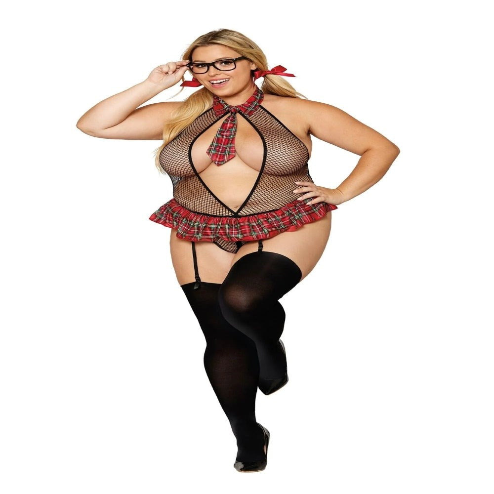 Alluring Schoolgirl-Inspired Teddy for Intimate Roleplay - Fancy Dress Ups