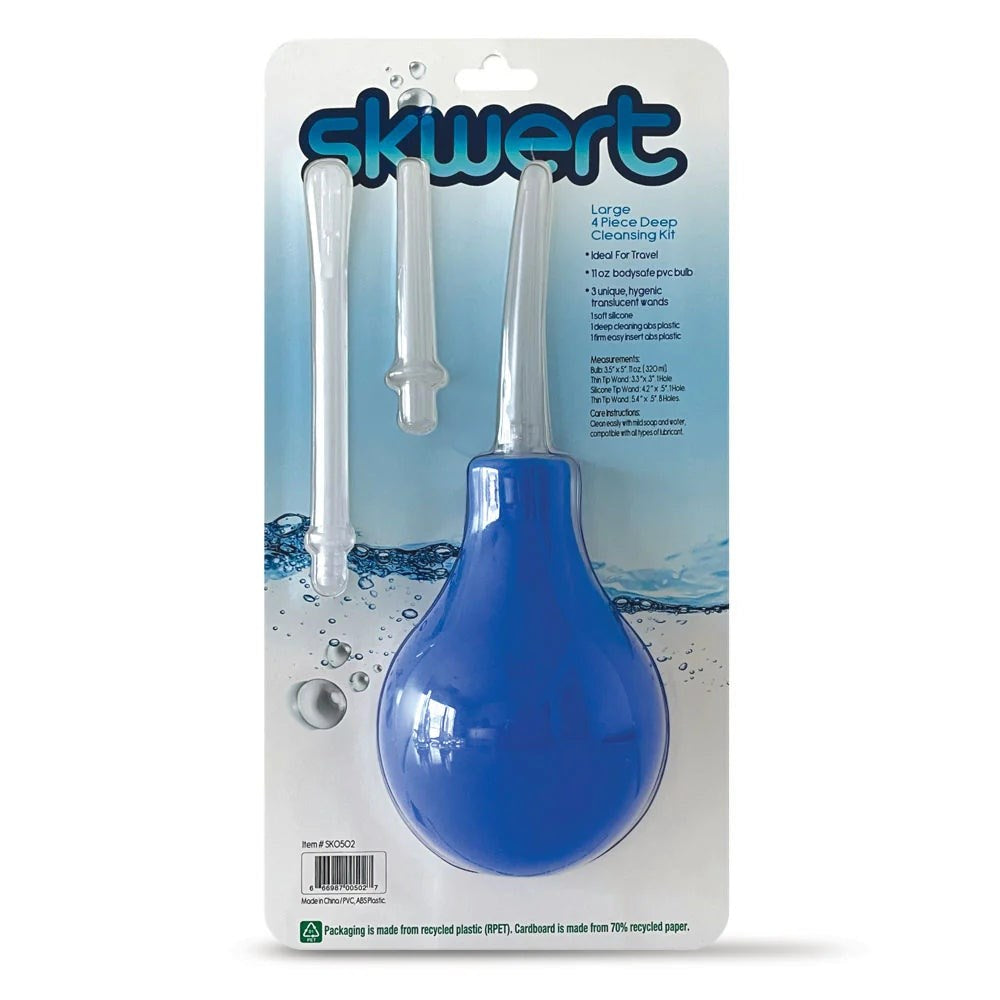 Skwert Deluxe Unisex Travel Douche Set - 3 Wands, Large Capacity, Body-Safe - Enemas and Douches