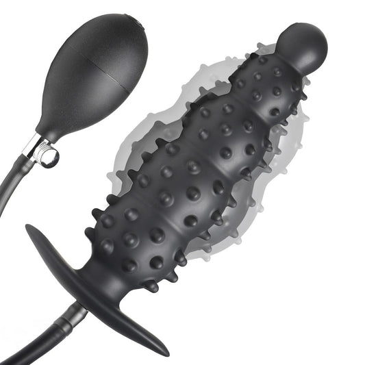 BDStyle Ribbed Textured Inflatable Anal Plug