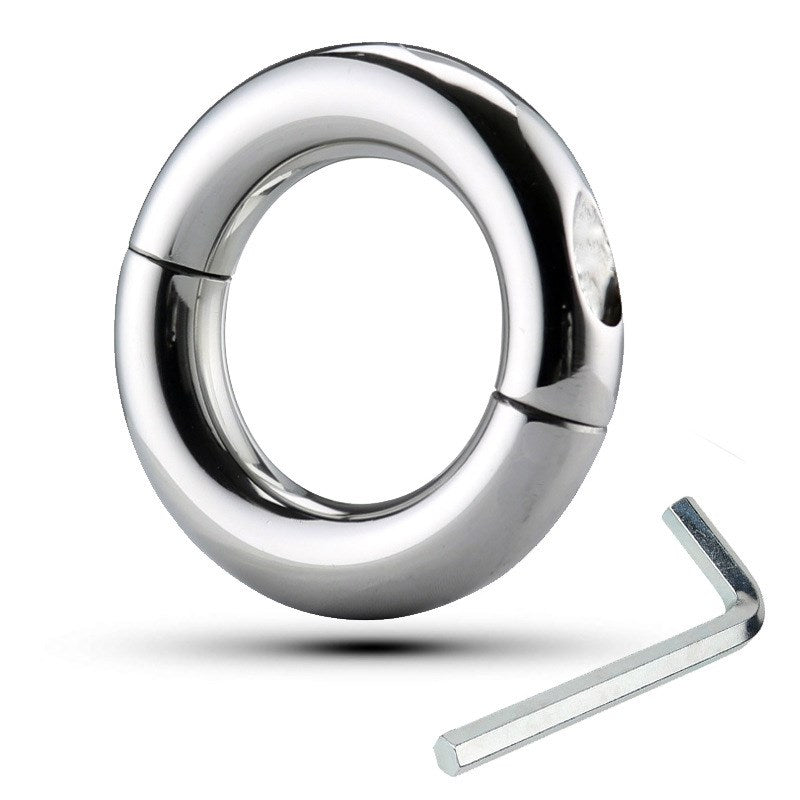 Unleash Pleasure with Loopy Smooth Steel Intimacy Ring - Cock Rings