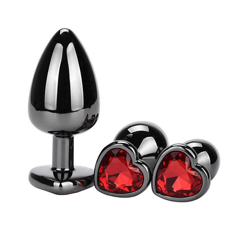 Exquisite Heart-Shaped Gem Stainless Steel Butt Plug - Butt Plugs