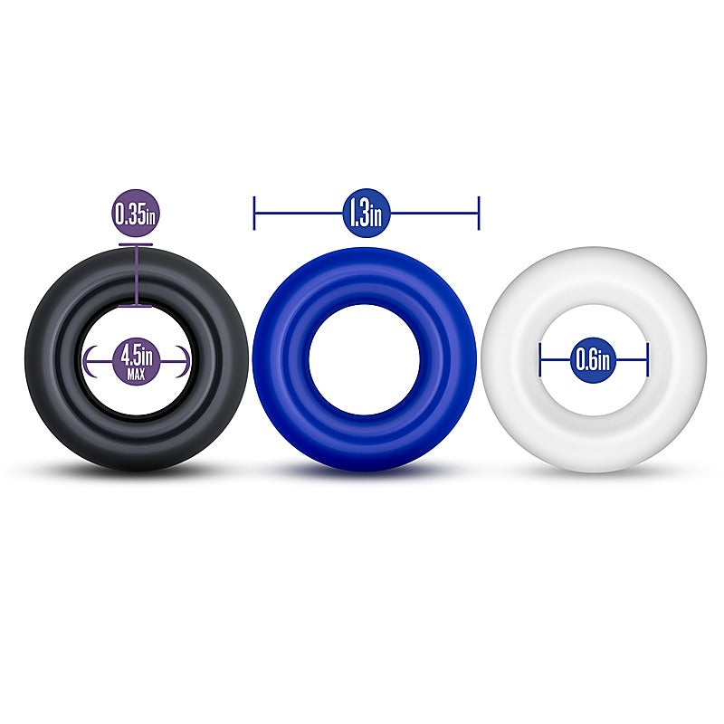 Stay Hard Donut Rings by Blush Novelties - Cock Ring Sets