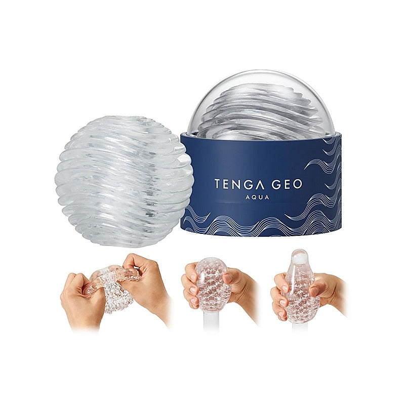 Geo Aqua Textured Male Masturbator by Tenga - Masturbators and Strokers