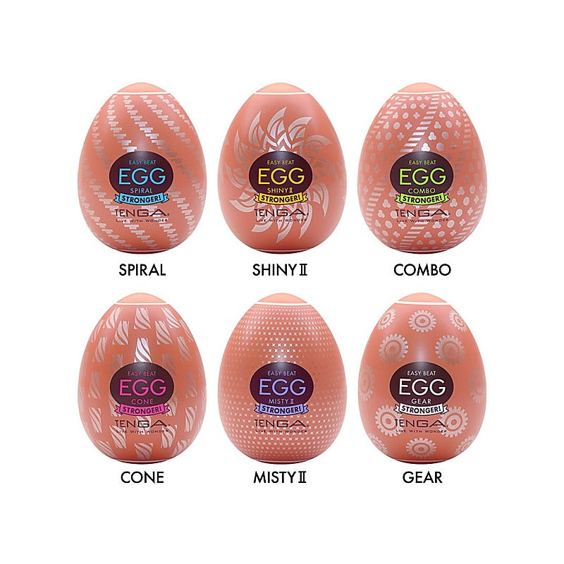 Egg Hard Gel 6 Pack Firm Texture Strokers by Tenga - Masturbators and Strokers