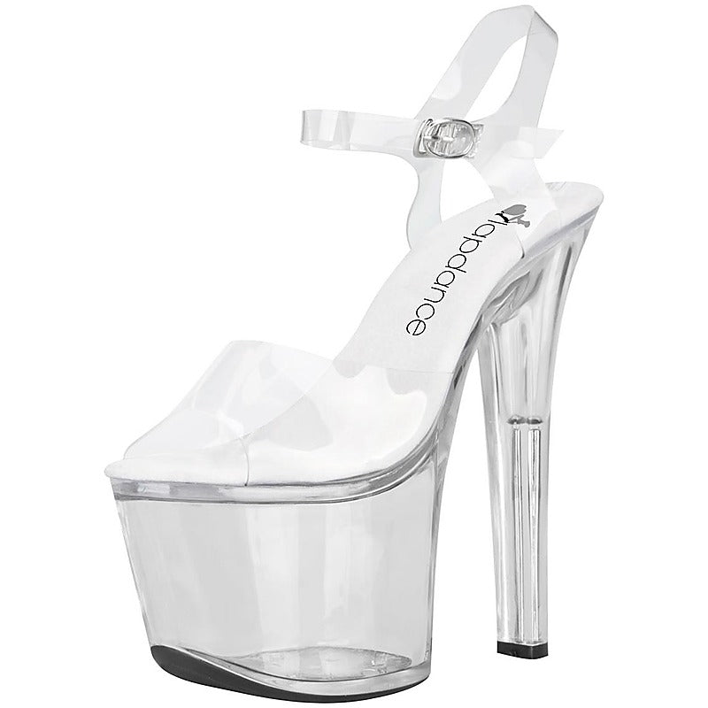 Lapdance 7 Inch Clear Platform Sandals by Xgen Products - Fancy Dress Ups