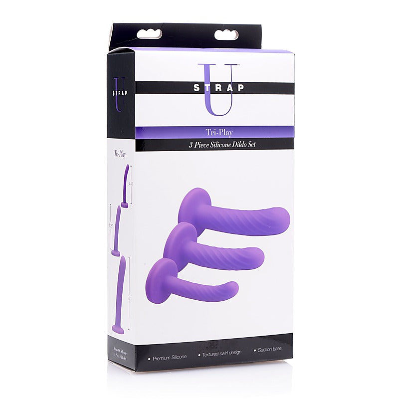 Tri-Play Silicone Dildo Set by XR Brands - Realistic Dildos