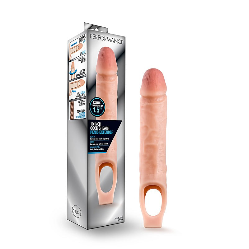 Performance Cock Sheath Penis Extender Vanilla - Pumps, Extenders and Sleeves