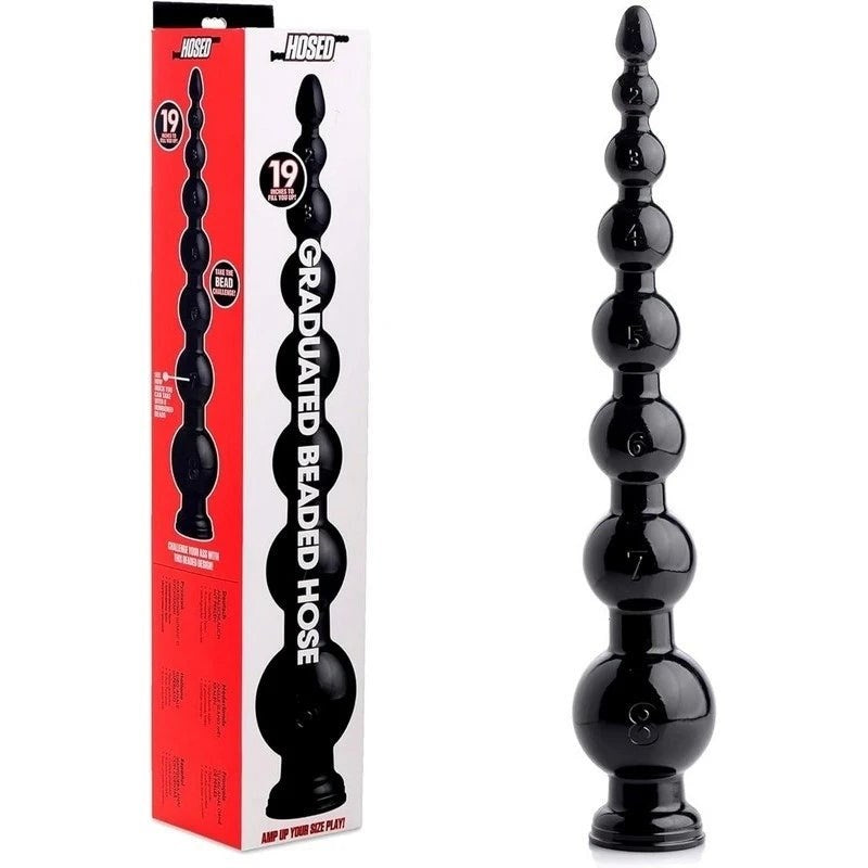 Hosed Beaded Hose Anal Dildo 19 Inch - Anal Dildos