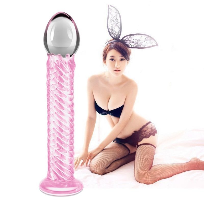 Glass Romance 7 Glass Sex Toy Pink by Lovetoy - Glass Sex Toys