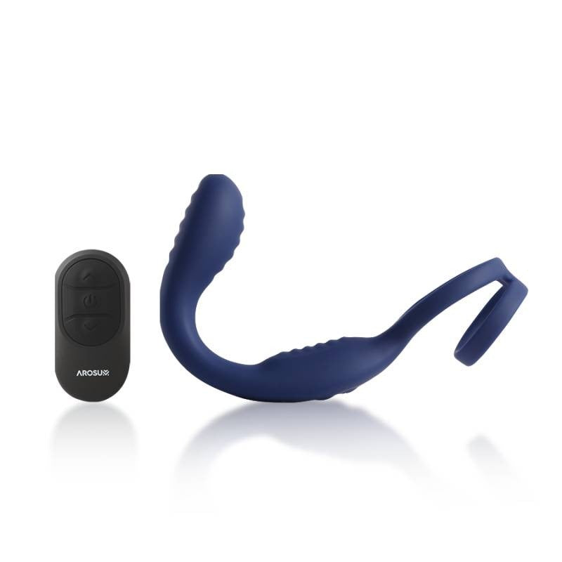 VibraDuo Anal Probe and Perineum Stim with Cockring - Butt Plugs